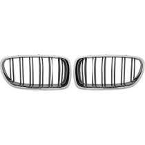 BMW 5-Serie F10/F11 13-17 Dubbelribbad Svart/Krom Sportgrill / Njurar DIEDERICHS